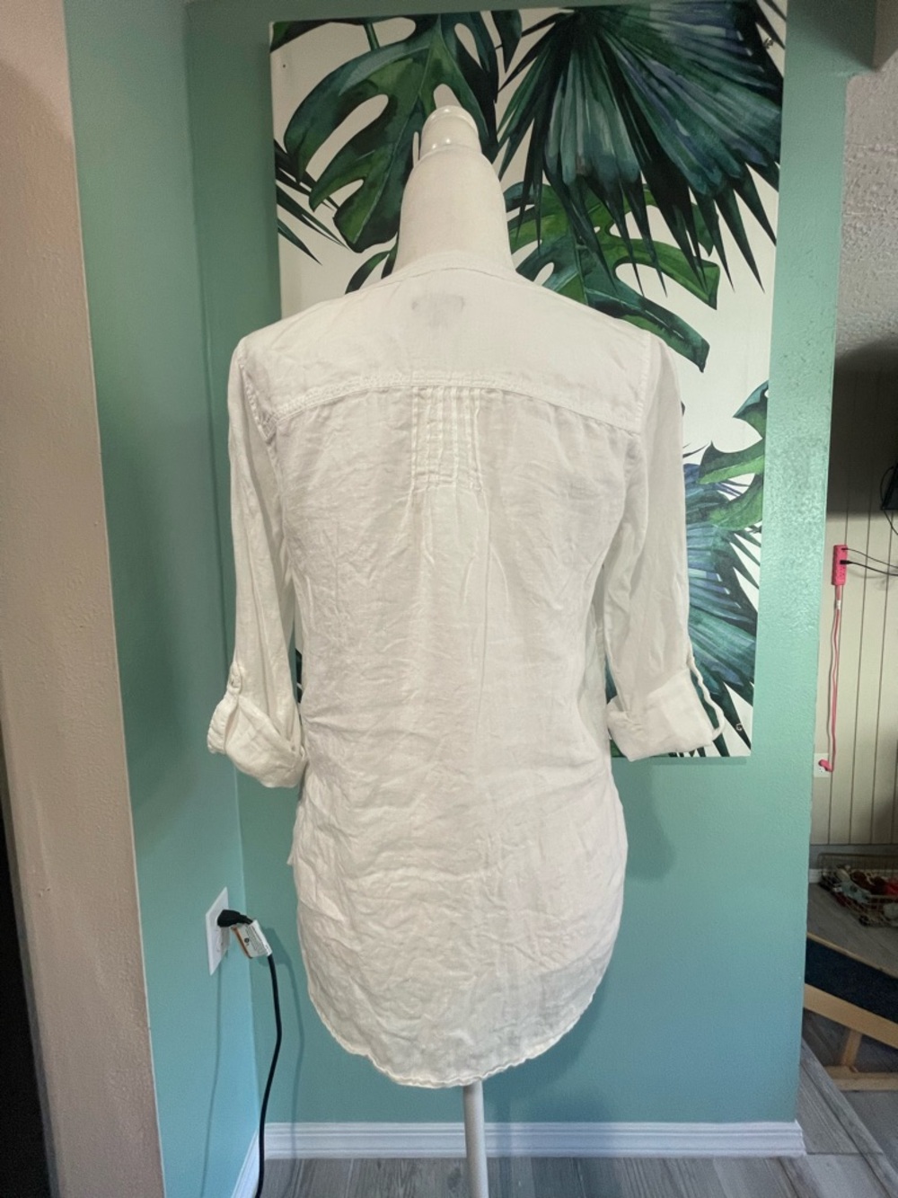 Talbots White Linen “Camp Shirt” - Picture 5 of 10